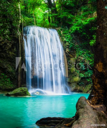 Bild på Erawan waterfall the beautiful waterfall in forest at Erawan National Park - A beautiful waterfall on the River Kwai Kanchanaburi Thailand